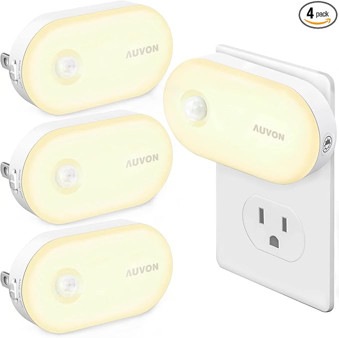 AUVON Night Light Plug in with Motion Sensor, Dimmable Smart LED Night Lights by AUVON