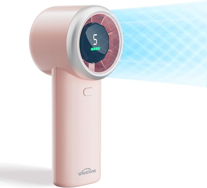 WHATOOK Portable Handheld Turbo Fan, 5 Speeds Mini Personal Fan by FashionCaring-MakeitYours