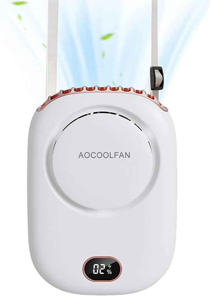 AOCOOLFAN Portable Neck Fan, Mini Small Personal Handheld Fan USB Rechargeable by AOCOOLFAN