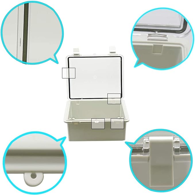 Zulkit Junction Box ABS Plastic Waterproof IP65 Electrical Boxes Hinged Shell - Image 6