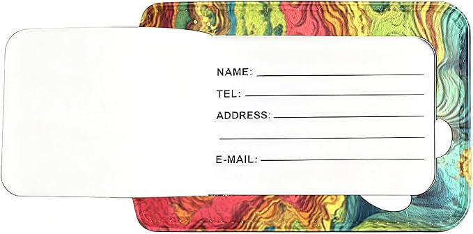 2Pcs Topographic Art Luggage Tags - Image 7