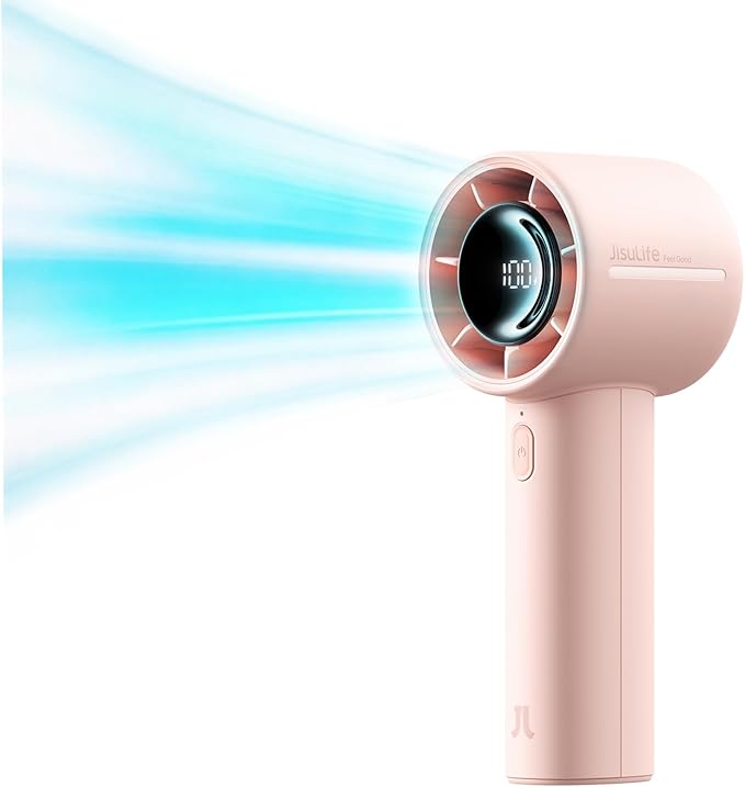JISULIFE Handheld Turbo Fan Life10s, 5000mAh Rechargeable Portable Fans by LivechillStaycool