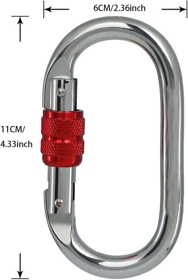 Heavy Duty Locking Climbing Carabiner Clip CE Rated 25 kN 5600 LB Rugged - Image 2