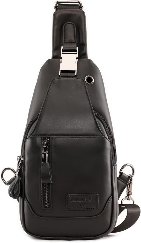 Hebetag Leather Sling Bag Hiking Daypack by Hebetag