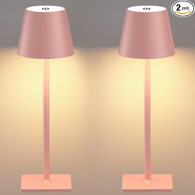 Yogaret Pink Cordless Table Lamp Set of 2 by YogaretCeilingLight