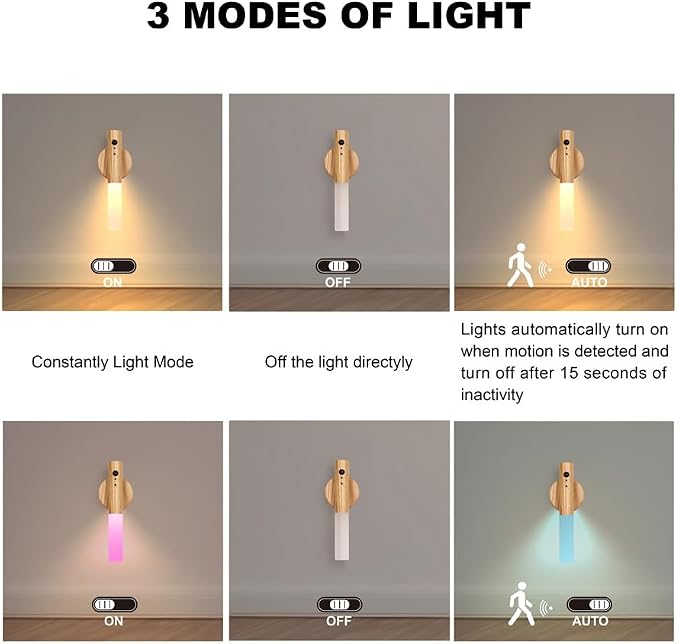 LANDGOO RGB Motion Sensor Night Light, Color Changing Atmosphere Lamp, Battery - Image 2