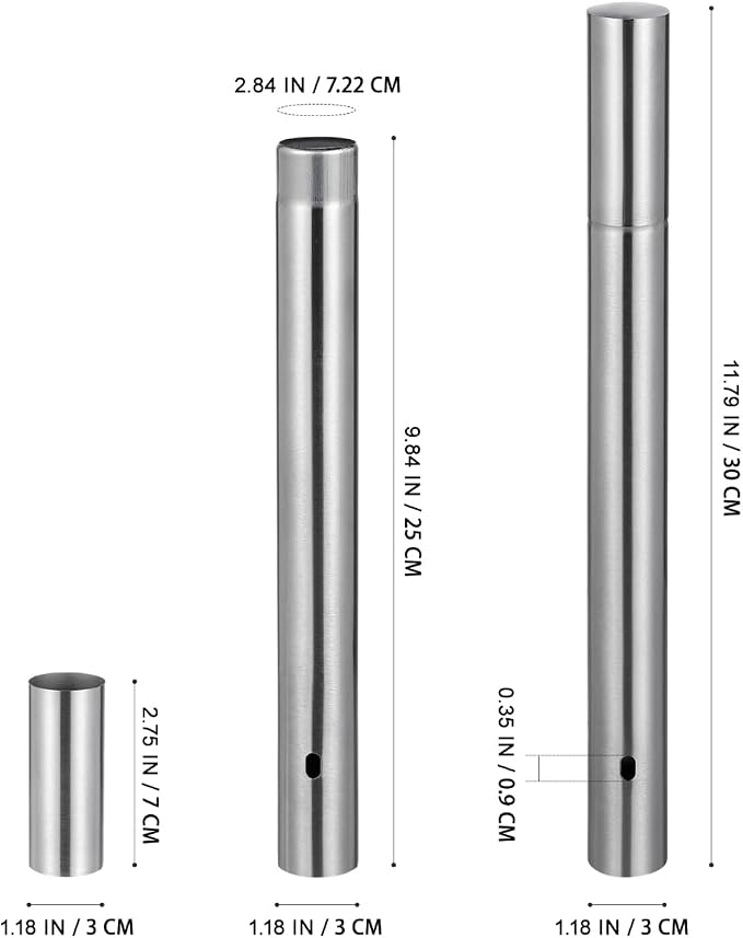 DOITOOL Stainless Steel Cylinder Box 11.8 Inch Document Storage Tube - Image 3