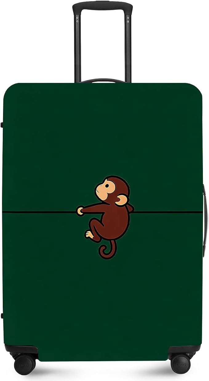 ANNA QUEEN Cute Monkey Travel Luggage Cover-Cartoon Stretchable Airplane by ANNAQUEEN