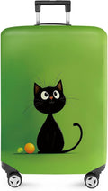 ANNA QUEEN Cute Black Cat Luggage Cover, Minimal Cartoon Suitcase Cover by ANNAQUEEN