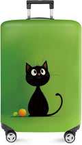 ANNA QUEEN Cute Black Cat Luggage Cover, Minimal Cartoon Suitcase Cover by ANNAQUEEN