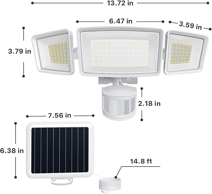 Ensenior 5 Motion Sensor Modes Solar Security Light, 1800LM 270° Wide Angle 3 - Image 2