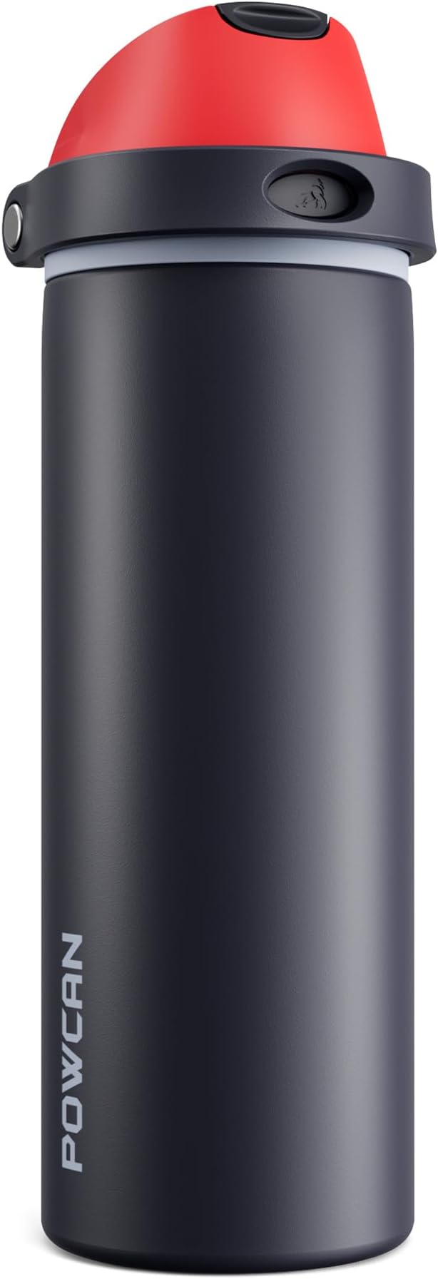 POWCAN 24 oz Stainless Steel Water Bottle: 2-in-1 Push-Button Spout & by POWCAN