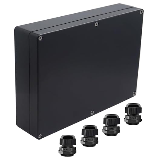 Junction Box IP65 Waterproof ABS Plastic Electrical Project Case Power Junction by Otdorpatio