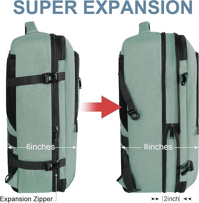 Vancropak Travel Bag, Large 40L Carry on Backpack Airline Approved Expandable - Image 4