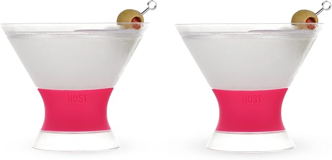 HOST Freeze Insulated Martini Cooling Cups, Plastic Freezer Gel Chiller Double - Image 6