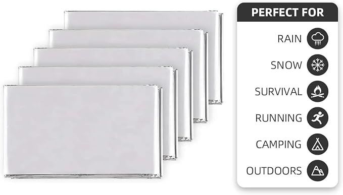 Emergency Survival Blanket, Mylar Thermal Blanket, Gigantic Space Blanket 82" x - Image 6