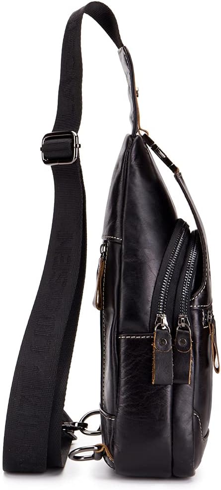 Hebetag Leather Sling Bag Crossbody Backpack - Image 3