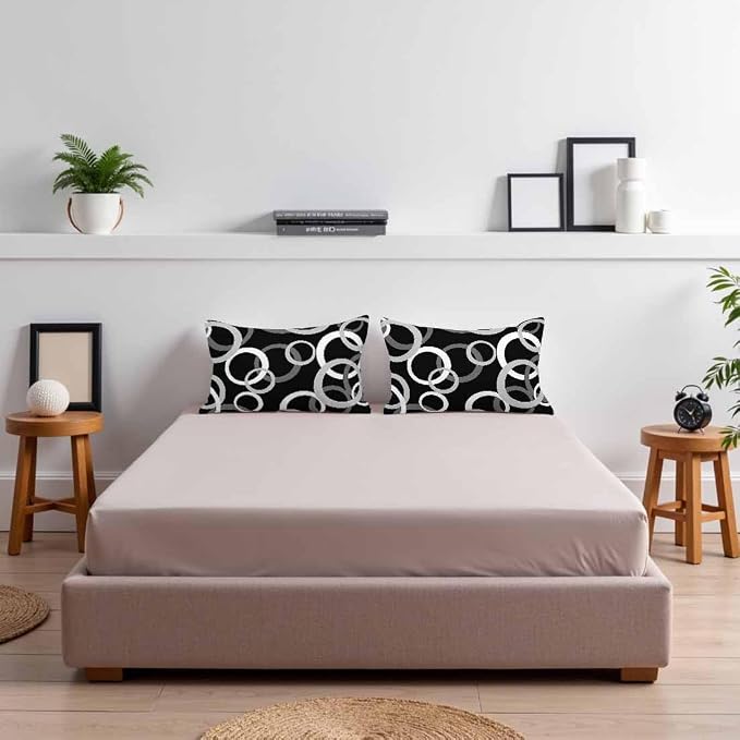 Abstract Geometric Circle 12 X 20 Pillow Covers Black White Decor Artwork Set - Image 7
