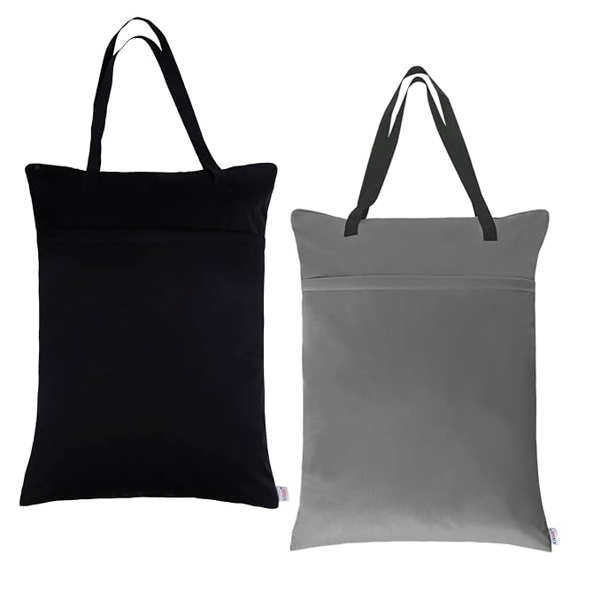 ALVABABY 2 Pack Large Wet Dry Bag Waterproof Hanging Cloth Diaper by ALVABABY