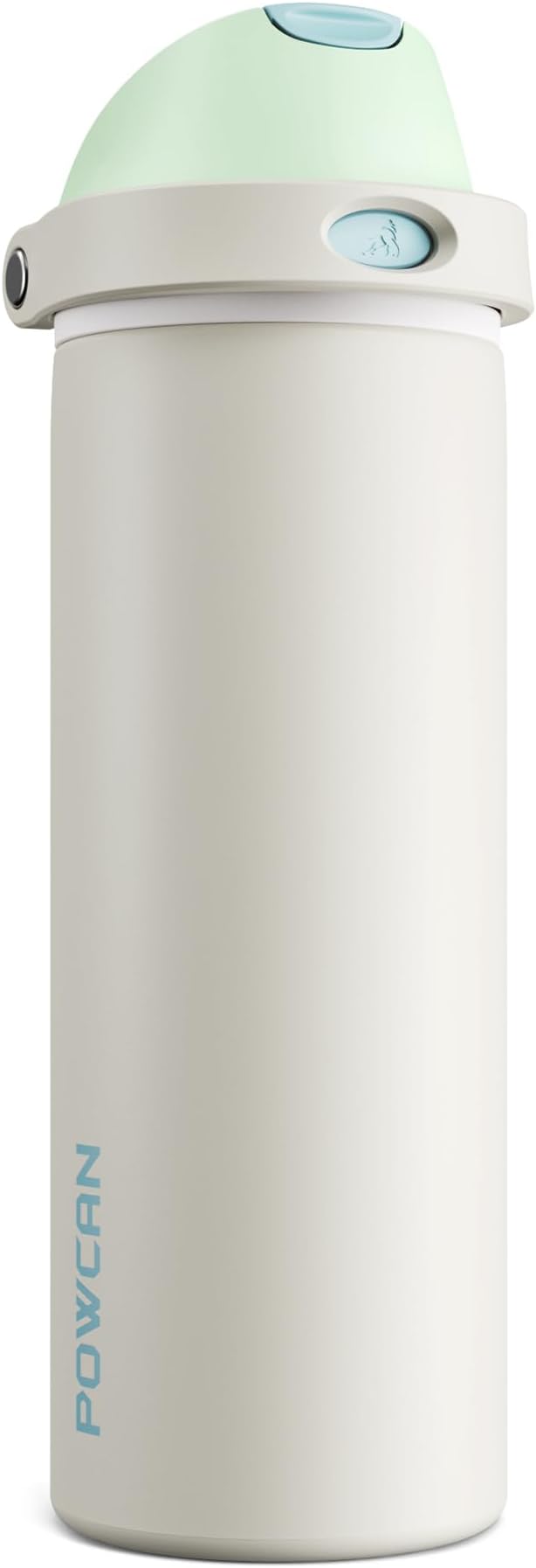 POWCAN 24 oz Steel Insulated Water Bottle: 2-in-1 Push-Button Spout & Flip by POWCAN