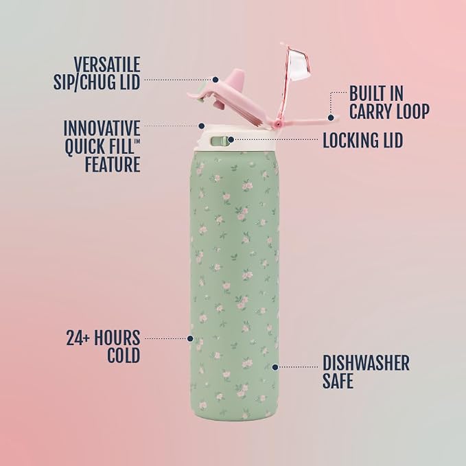 Ello Pop & Fill 22oz Stainless Steel Water Bottle - Image 3