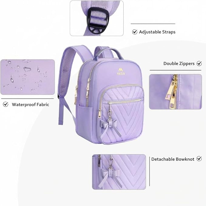 MATEIN Womens Backpack Purse, Fashion Cute Bowknot Mini Backpack Purse - Image 3