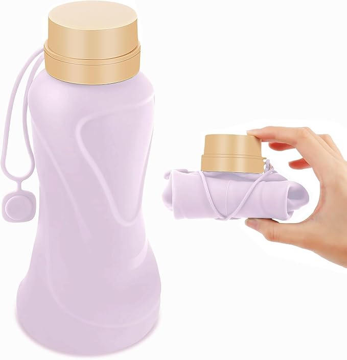 Collapsible Water Bottles, Leak Proof, Reuseable BPA Free Silicone Foldable by HighQualityBetterLife