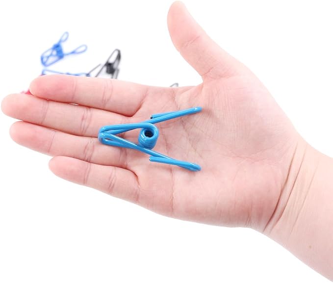 Swpeet 50 Pieces Multi-Purpose Metal Wire Clip Windproof Clothespin Metal Clips - Image 6