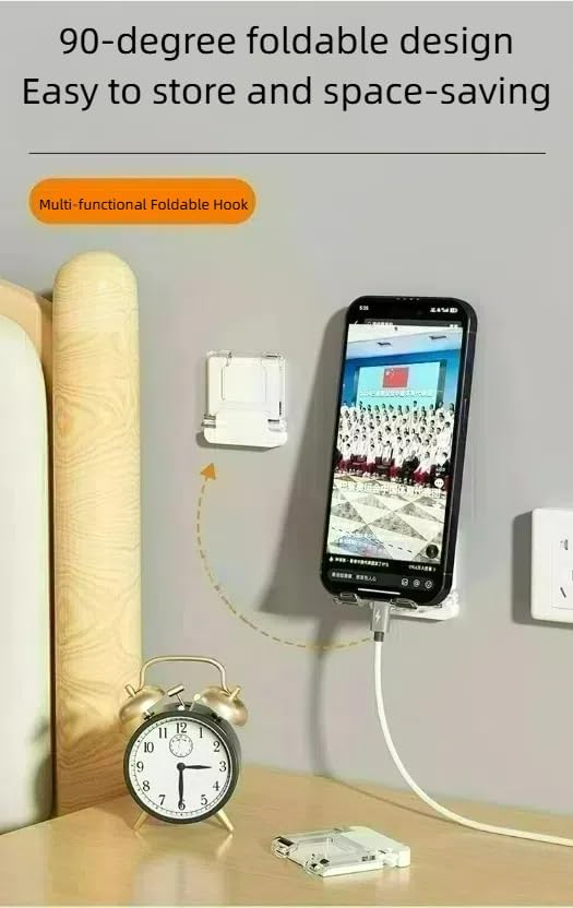 Self-Adhesive Foldable Hook | Wall-Mounted Power Cord Organizer | Razor Holder - Image 2