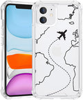 FANXI Minimalist Airplane Travel Map Phone Case Compatible by FANXI