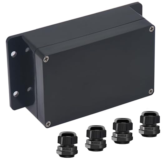 Junction Box IP65 Waterproof ABS Plastic Electrical Project Case Power Junction by Otdorpatio