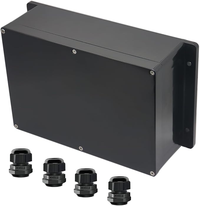 Project Box ABS Black Electrical Boxes IP65 Outdoor Waterproof Box Electronic by Raculety