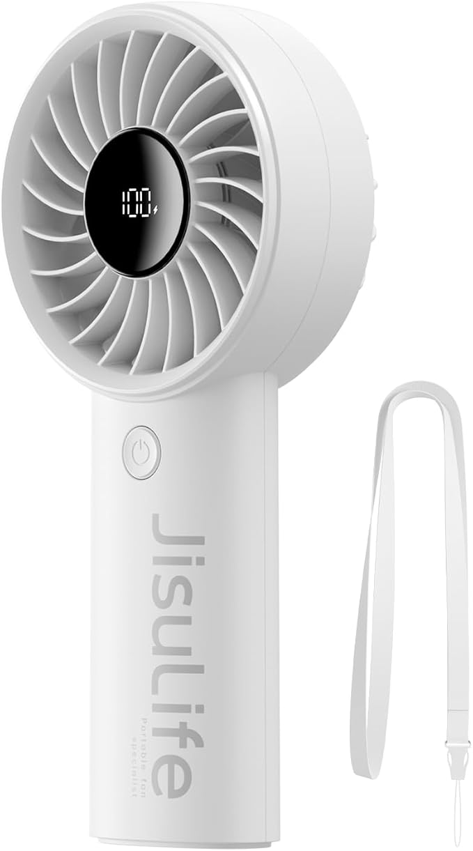 JISULIFE Handheld Portable Fan, Stronger and Longer-Lasting: 5 Speed, 5000mAh by LivechillStaycool