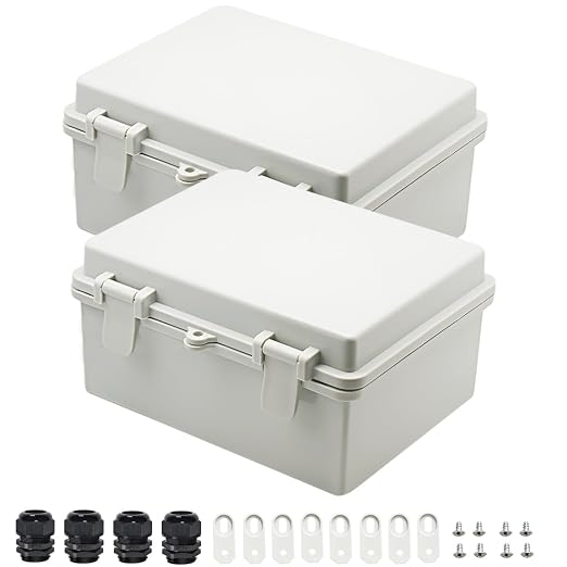 Zulkit 2pcs Junction Box ABS Plastic Dustproof Waterproof IP65 Electrical Boxes by Zulkit