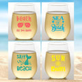 Set of 4 Shatterproof Designer 16 oz Plastic Wine Glasses MADE in the USA by Unknown