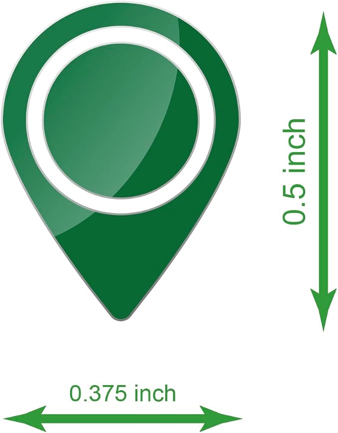3/8 x 1/2 inch 100 PCS Map Location Position Stickers Waterproof Removable - Image 2