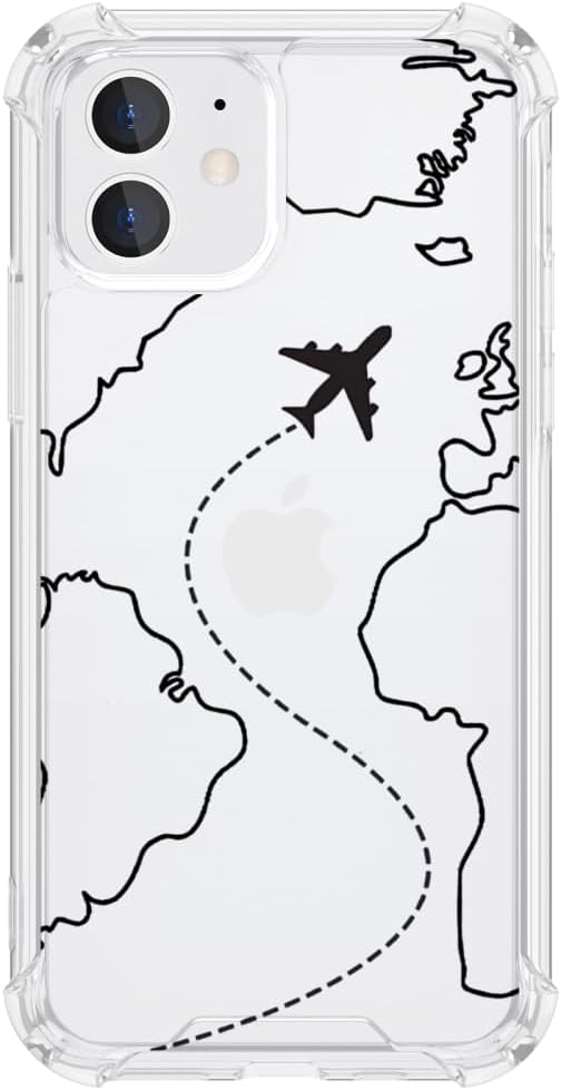 FANXI Minimalist Airplane Travel Map Phone Case Compatible - Image 8