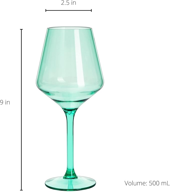 European Style Plastic Crystal, Stemmed Wine Glasses | 6 Set | Acrylic Glasses - Image 5