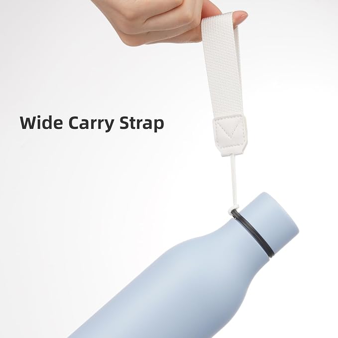 Insulated Water Bottle with Strap, 18 oz Double Wall Stainless Steel Vacuum - Image 4