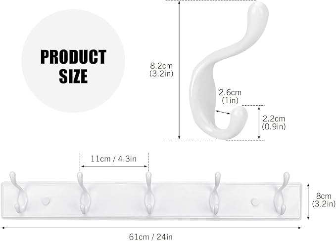 Badiano Wooden Coat Rack, Wall-Mounted Organizer - Image 2