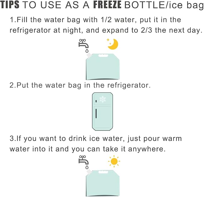 Soddeph Collapsible Water Container Bag, BPA Free Food Grade Clear Plastic - Image 5