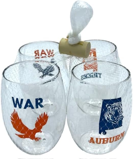 Wine-Oh Set of 4 Shatterproof Designer 16 oz Plastic Wine Glasses MADE in the - Image 2