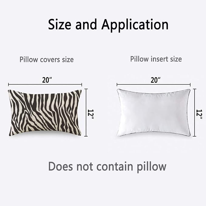 TKS MITLAN Zebra Print Pillow Covers 12 x 20 Inch Black White Leopard Line - Image 4