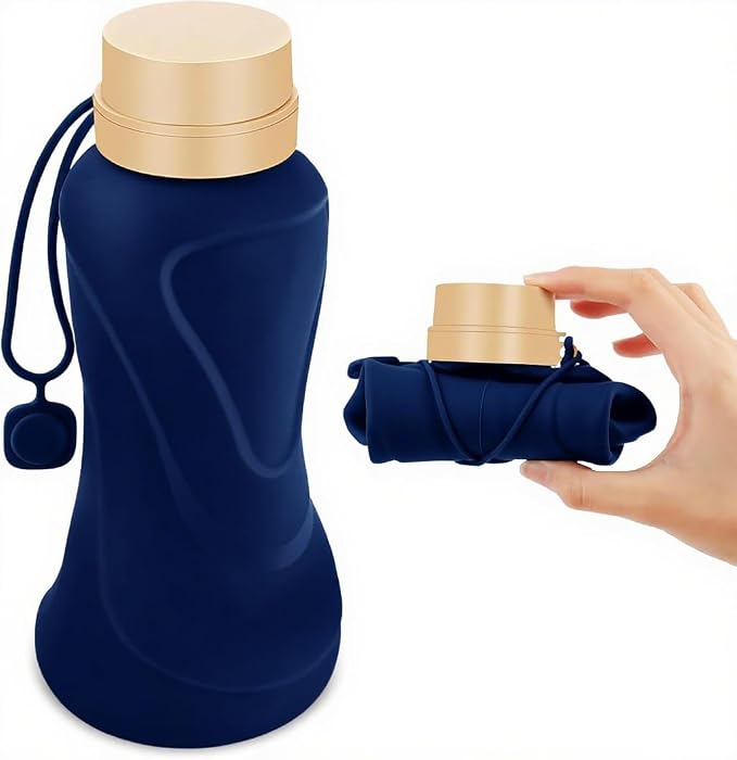 Collapsible Water Bottles, Leak Proof, Reuseable BPA Free Silicone Foldable by HighQualityBetterLife