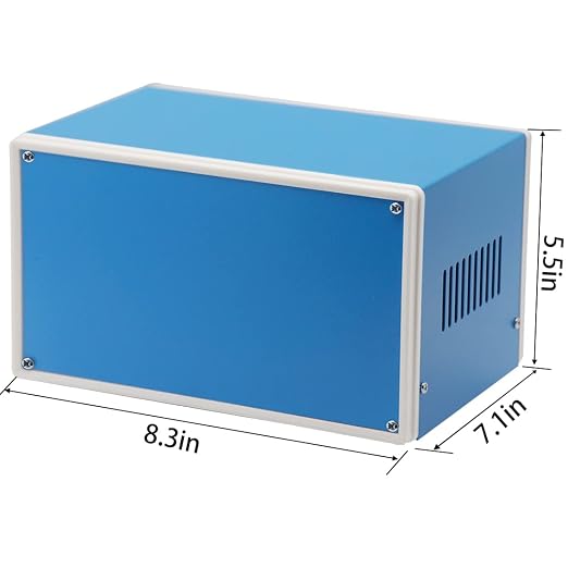 Zulkit Electronic Enclosures Blue Metal Enclosure Project Case DIY Box Junction - Image 2