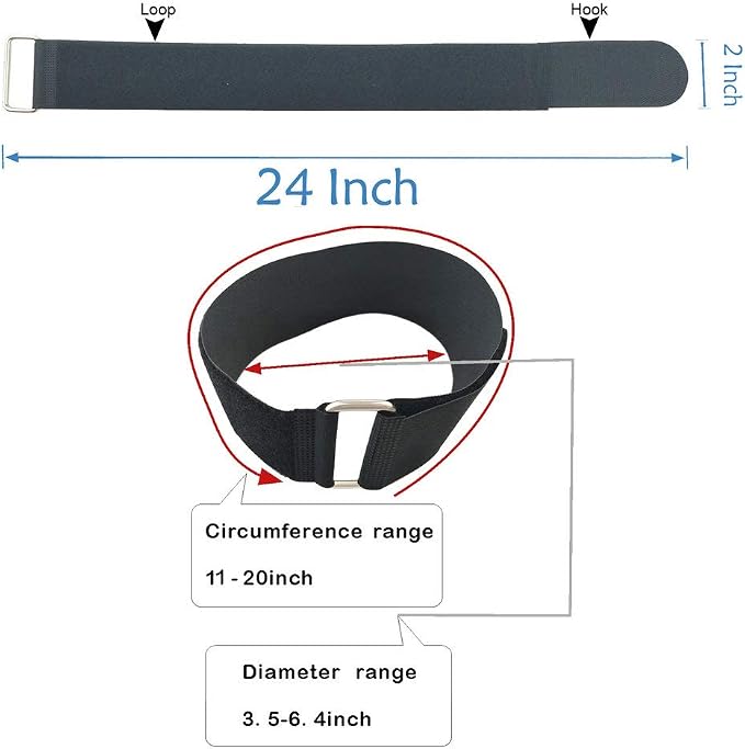 YiwerDer 6Pcs 24" x 2" Nylon Heavy Duty Reusable Hook and Loop Cinch Straps - Image 2