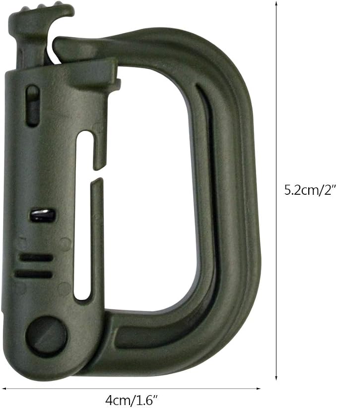 Topbuti 18 pcs Multipurpose Grimlock D-Ring Locking Molle Clips Hanging Hook - Image 2