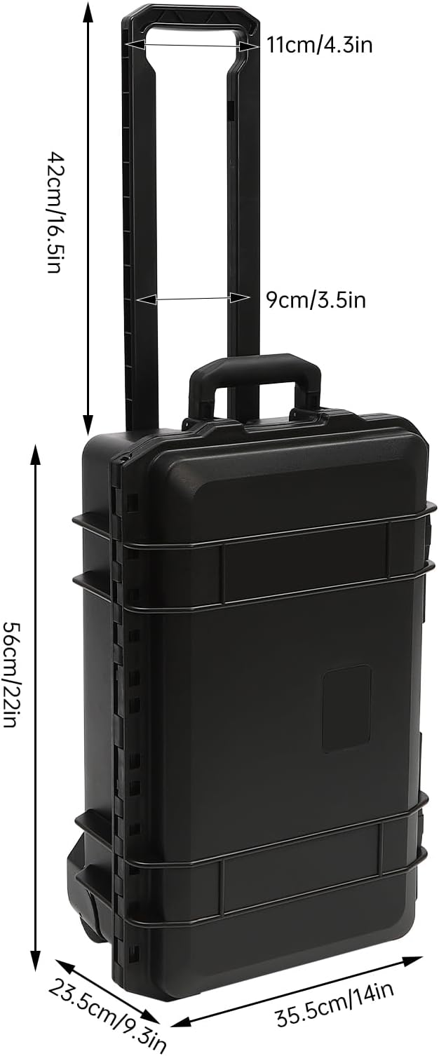 22" Weatherproof Hard Case Rolling Waterproof Case Dry Box - Image 2
