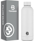 Insulated Water Bottle with Lid, 17 oz Reusable Leak-Proof Metal Stainless by TSAKBAM