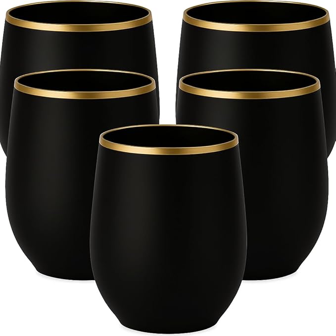 Oojami 40 count 12 Ounce Cups Unbreakable Stemless Plastic Wine Champagne by Oojami